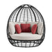 Playa - Twin Egg Chair With 3 Pillows - Dark Gray / Beige - Stylish Home Furniture