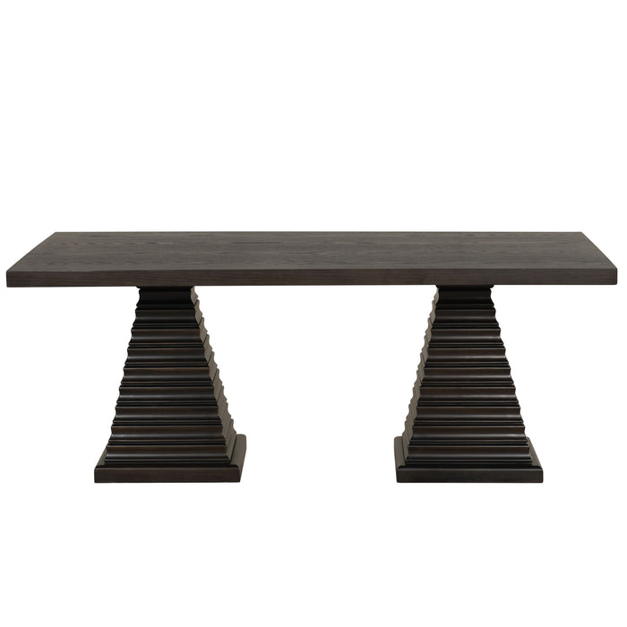 Plateau - 78" Rectangle Dining Table - Top & Base - Dark Brown - Stylish Home Furniture
