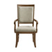 Phillipe - Dining Arm Chair With Fabric (Set of 2) - Cherry And Gray - Stylish Home Furniture