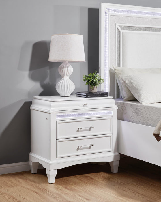 B045 - LED Nightstand - White