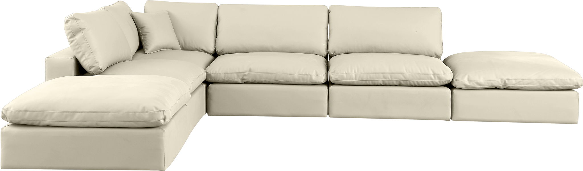 Comfy - 6 Piece Faux Leather Modular Sectional