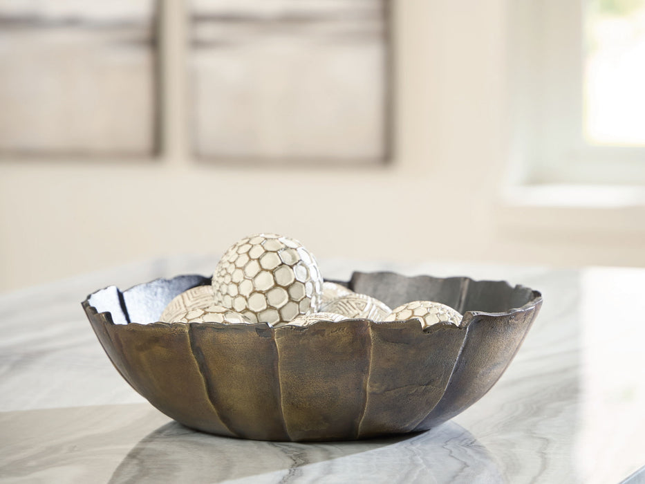 Aidman - Bowl - Black / Antique Gold Finish - Stylish Home Furniture