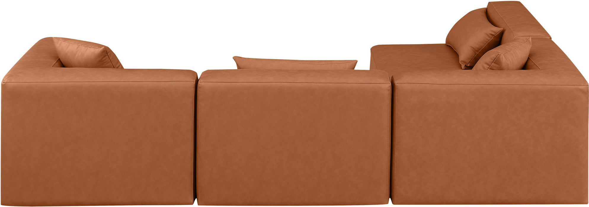Cube - 4 Piece Modular Corner Sectional - Cognac