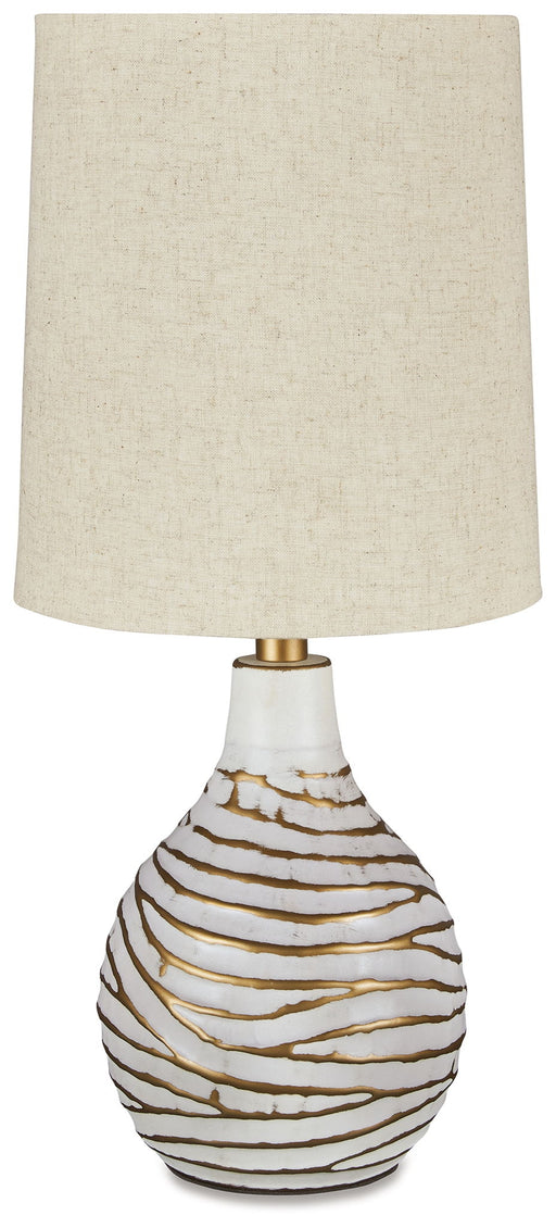 Aleela - Metal Table Lamp  - White / Gold Finish - Stylish Home Furniture