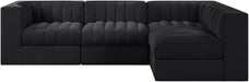 Rummi - Velvet Performance Fabric Upholstered 4 Piece Modular Sectional - Stylish Home Furniture