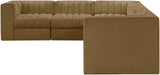 Rummi - Velvet Performance Fabric Upholstered 6 Piece Modular Sectional (With 3 Corner Chairs) - Stylish Home Furniture