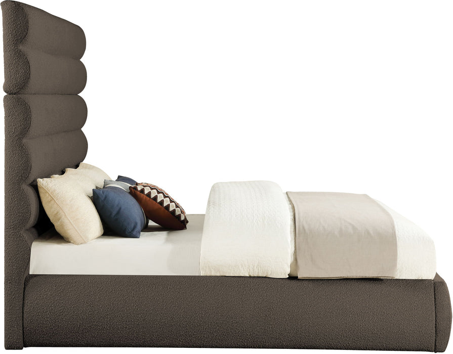 Adam - Boucle Fabric Bed With 70.5" Headboard - Stylish Home Furniture