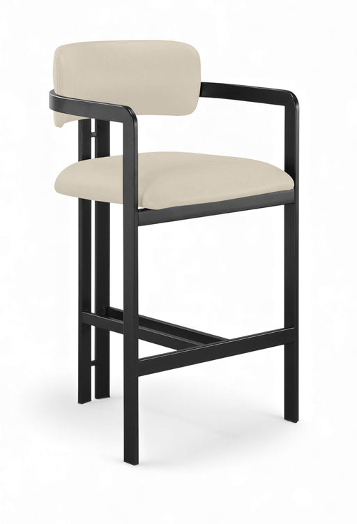 Aurum - Vegan Leather Upholstered Counter Stool With Graphite Black Base