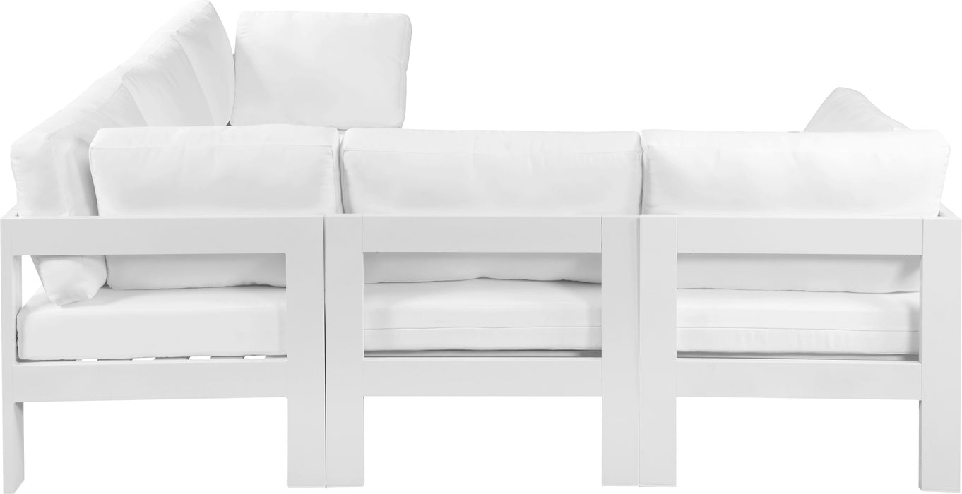 Nizuc - Outdoor Patio Modular Sectional 5 Piece - White - Metal