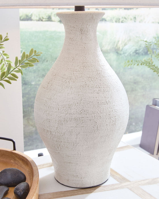 Ashbend - Ceramic Table Lamp - Antique White - Stylish Home Furniture