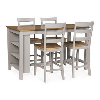 Harperfeld - Dining Room Counter Table Set (Set of 5) - Natural / Gray - Stylish Home Furniture