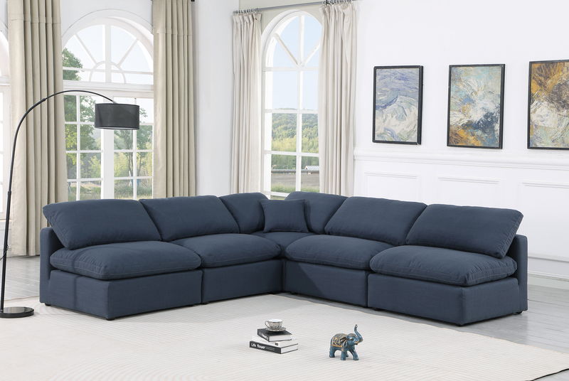 Indulge - Linen 5 Piece Modular Corner Armless Sectional