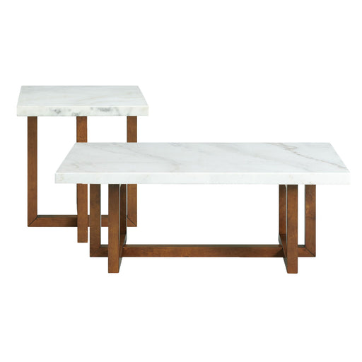 Morris - 2 Piece Occasional Marble Table Set - White - Stylish Home Furniture