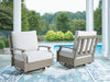 Rainier Ranch - Swivel Glider Chair With Cushion - Brown / Beige - Stylish Home Furniture