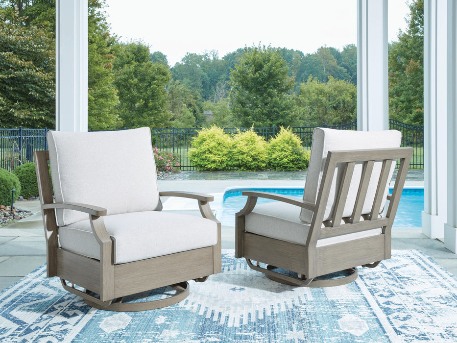 Rainier Ranch - Swivel Glider Chair With Cushion - Brown / Beige - Stylish Home Furniture