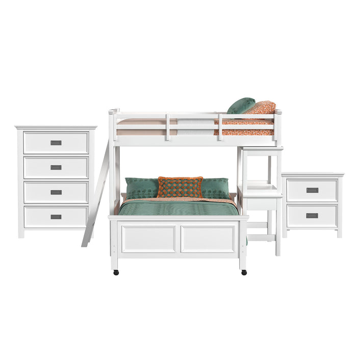 Hampton Kids - Loft With Ladder And Desk With Speaker Bedroom Set - Stylish Home Furniture