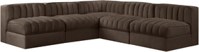 Rummi - Armless Velvet Performance Fabric Upholstered 5 Piece Modular Sectional - Stylish Home Furniture