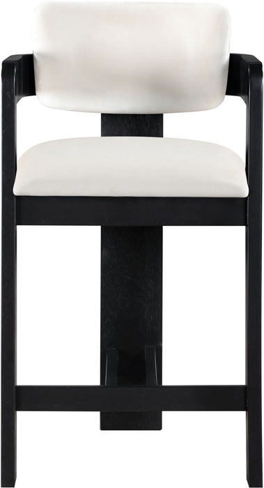 Sacha - Velvet Stool With Black Base