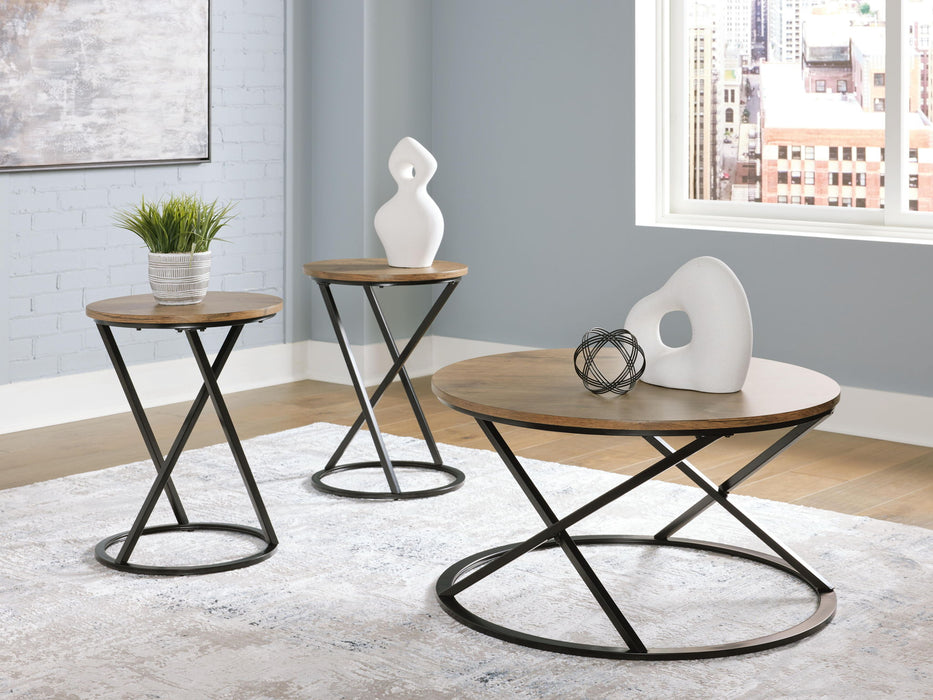 Cassbryn - Occasional Table Set (Set of 3) - Brown / Black - Stylish Home Furniture