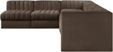 Rummi - Velvet Performance Fabric Upholstered 6 Piece Modular Sectional - Stylish Home Furniture