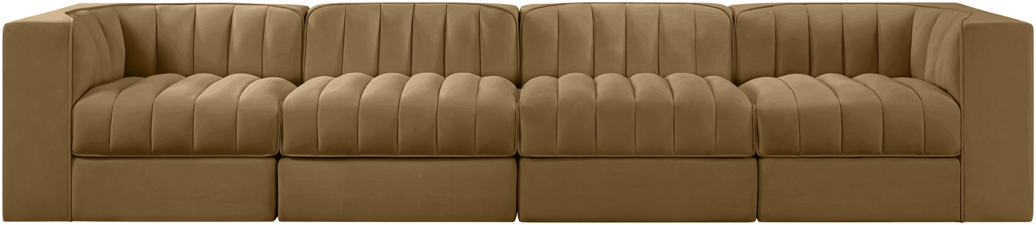 Rummi - Velvet Performance Fabric Upholstered 4 Piece Modular Sofa - Stylish Home Furniture
