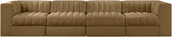 Rummi - Velvet Performance Fabric Upholstered 4 Piece Modular Sofa - Stylish Home Furniture
