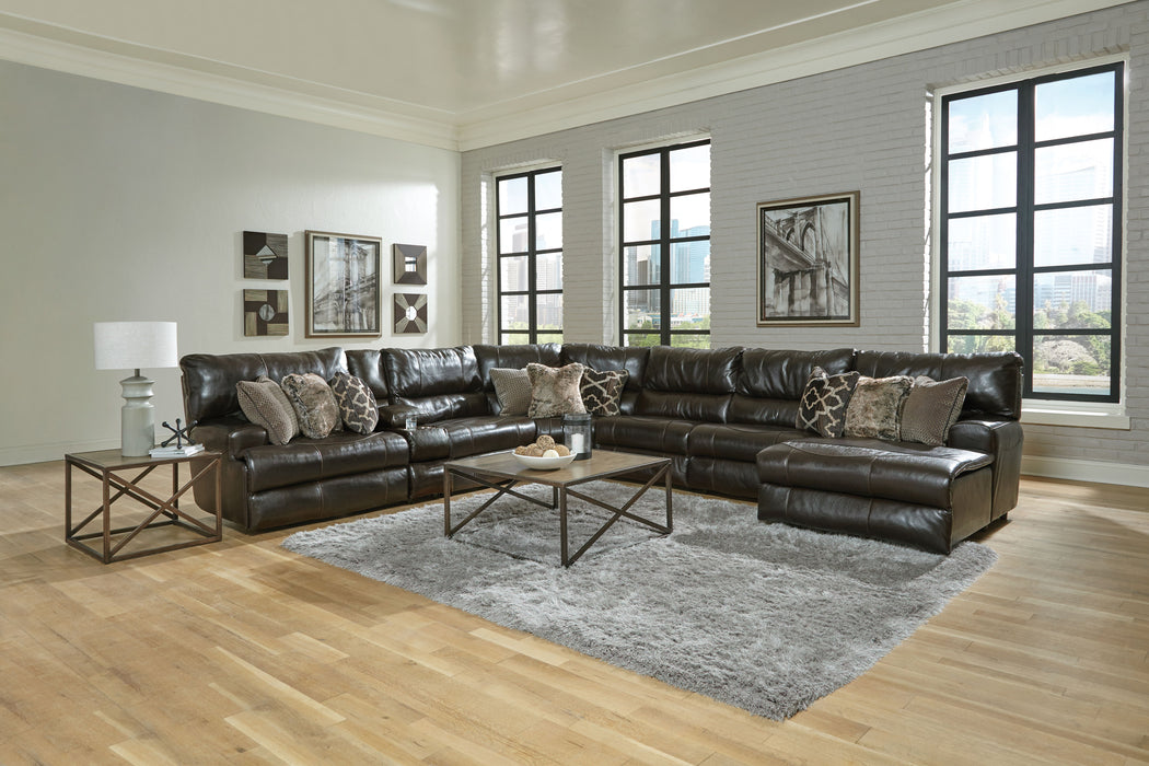 Como - Italian Leather Match Reclining Sectional