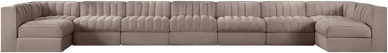Rummi - Armless Velvet Performance Fabric Upholstered 9 Piece Modular Sectional - Stylish Home Furniture