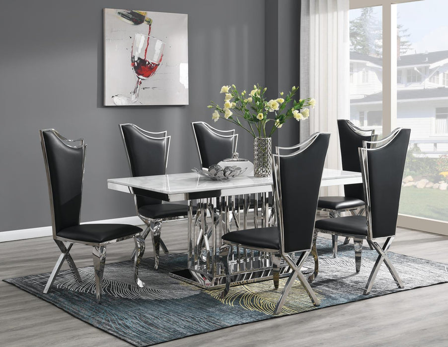 G-081-T-WHITE - Marble Dining Table - White