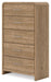 Gramburg - Five Drawer Chest - Warm Natural Brown - Stylish Home Furniture