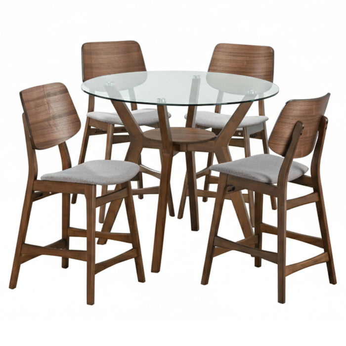 Oscar - Round Glass Counter Table Set - Stylish Home Furniture