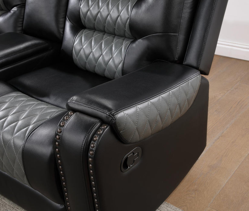 U89 - Black / Motion 3 Piece Sectional - Black