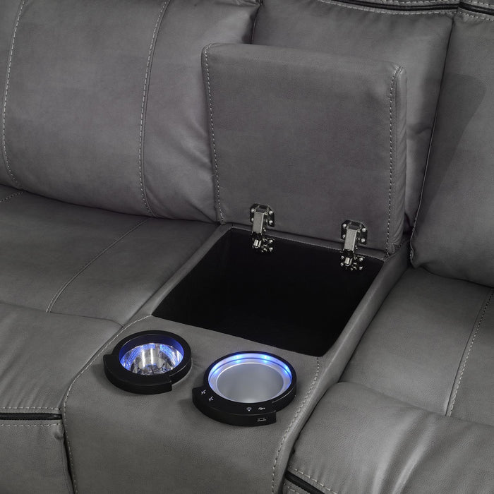 U36 - 3 Piece Power Reclining Sectional (2 Power) - Gray