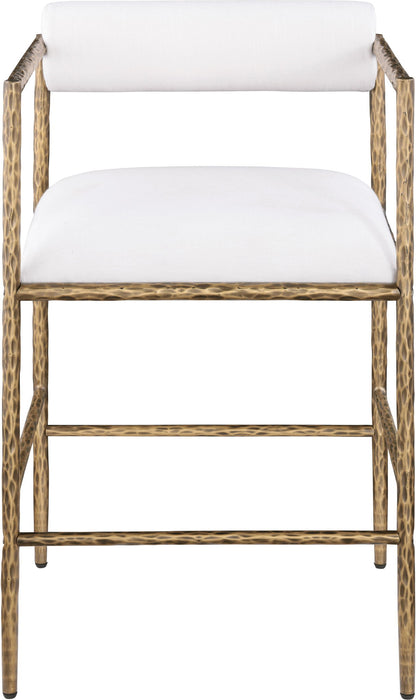 Axis - Linen Textured Cream Fabric Upholstered Counter Stool (Set of 2) - Stylish Home Furniture