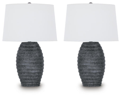 Caronick - Poly Table Lamp (Set of 2) - Antique Silver Finish - Stylish Home Furniture