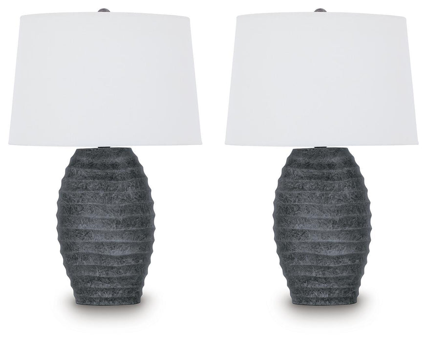 Caronick - Poly Table Lamp (Set of 2) - Antique Silver Finish - Stylish Home Furniture