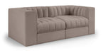 Rummi - Velvet Performance Fabric Upholstered 2 Piece Modular Loveseat - Stylish Home Furniture