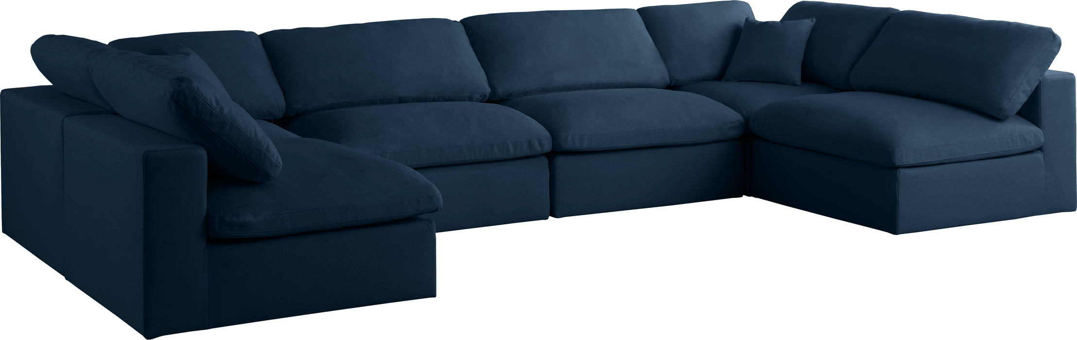 Plush - Velvet Standart Comfort Modular Sectional 6 Piece - Navy