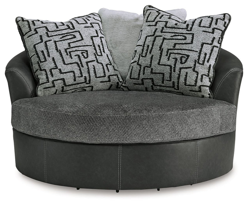 Brixley Pier - Oversized Swivel Accent Chair - Graphite - Stylish Home Furniture