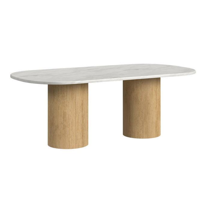 Sylvie - Oval Dining Table With Faux Marble Top - Stylish Home Furniture
