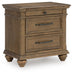 Karallin - Three Drawer Night Stand - Medium Brown - Stylish Home Furniture