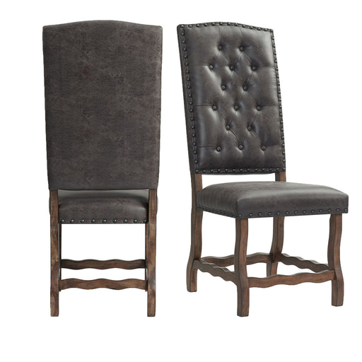 Gramercy - Tufted Tall Back Side Chair (Set of 2) - Chocolate - Stylish Home Furniture