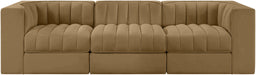 Rummi - Velvet Performance Fabric Upholstered 3 Piece Modular Sofa - Stylish Home Furniture