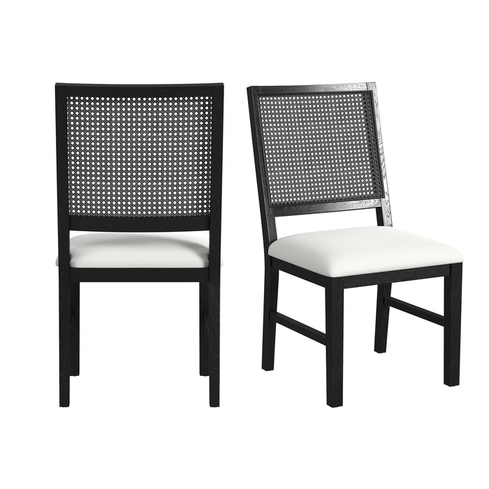 Bahama Breeze - Fabric Dining Chair (Set of 2) - White / Black - Stylish Home Furniture