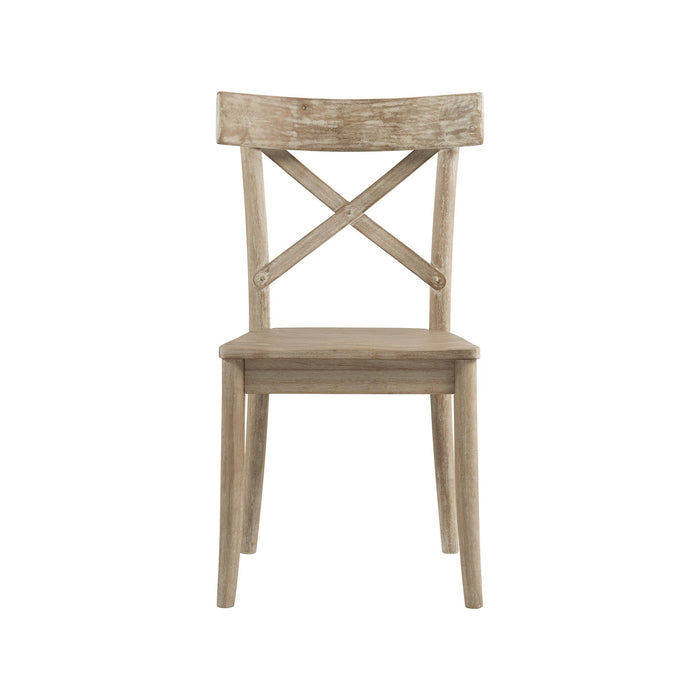 Callista - X-Back Wooden Side Chair (Set of 2) - Beach - Stylish Home Furniture