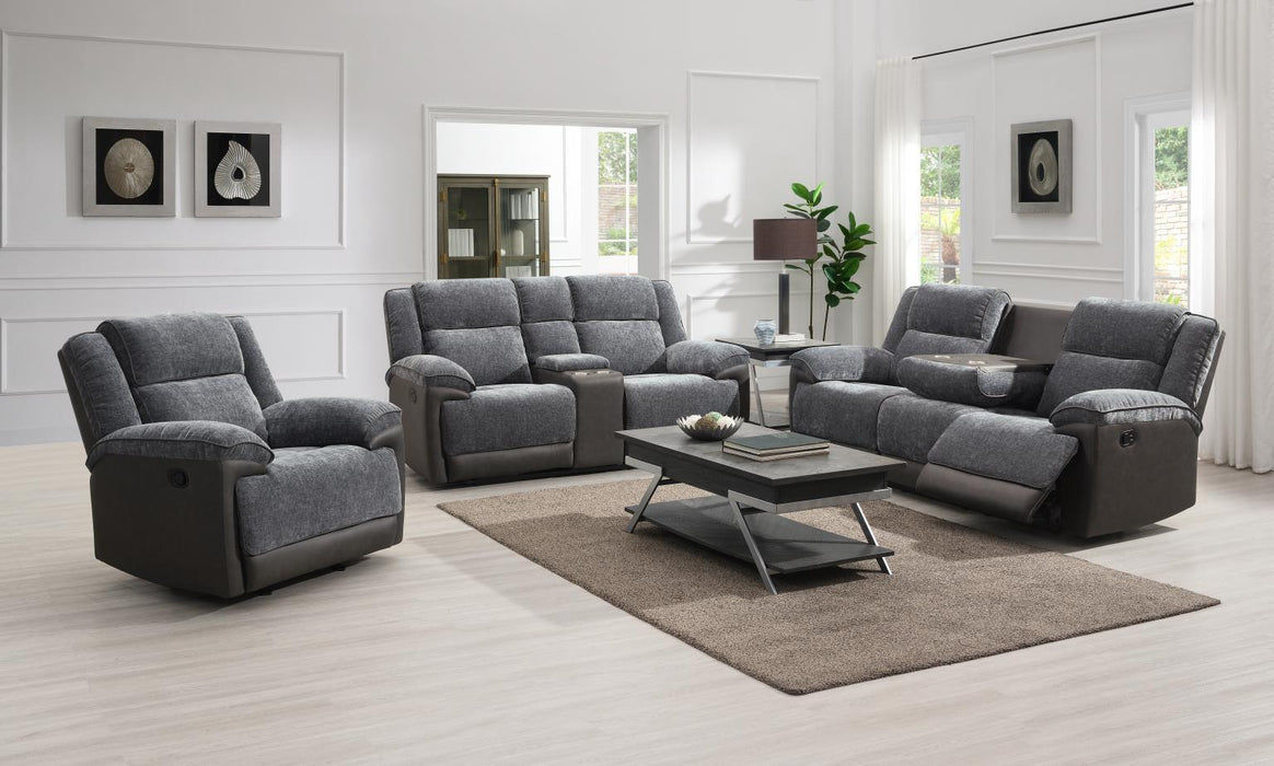 U177 - Motion Loveseat - Charcoal Gray - Stylish Home Furniture