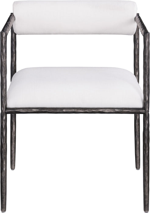 Axis - Linen Textured Cream Fabric Upholstered Dining Chair (Set of 2) - Stylish Home Furniture