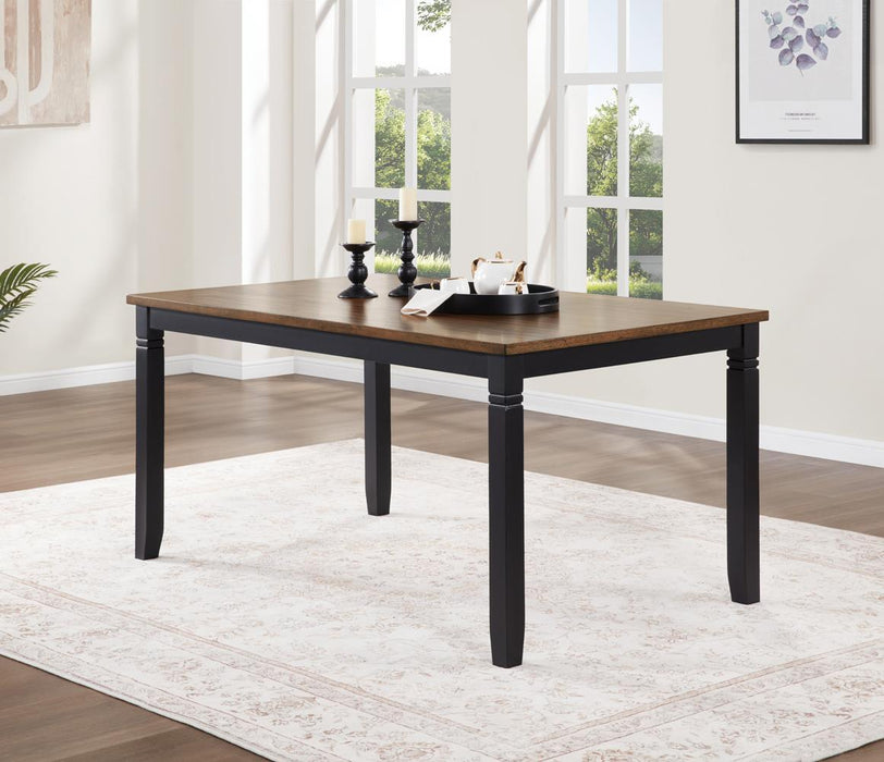 D198 - 6 Piece Dining Room Set (Dining Table, 4 Chairs, Bench) - Black / Dark Brown