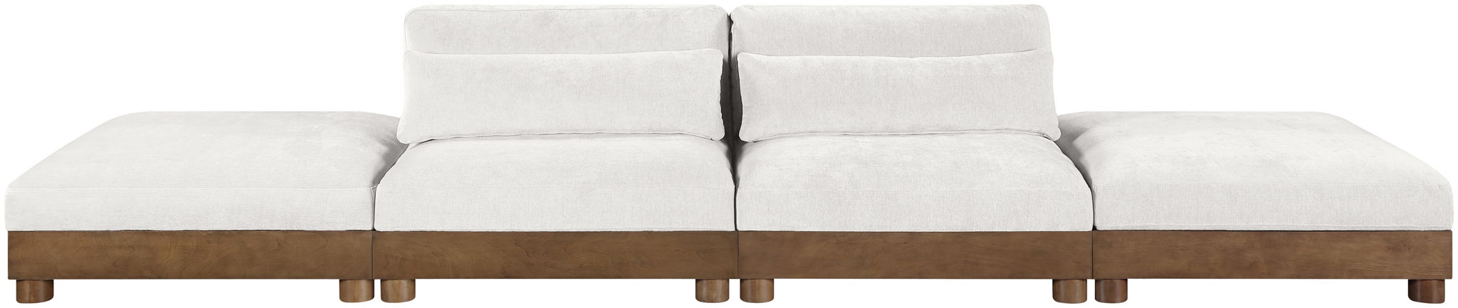 Turin - Chenille Fabric Upholstered Modular Sectional - Cream - Stylish Home Furniture