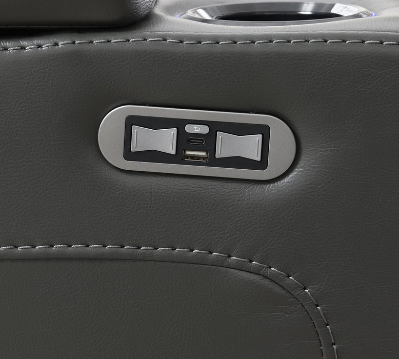 U93 - LED Power Reclining With Power Headrest Chair - Gray